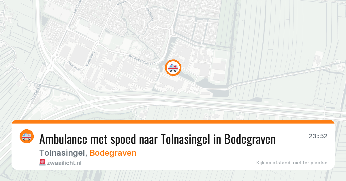Ambulance met spoed naar Tolnasingel in Bodegraven — 8 aug 2026