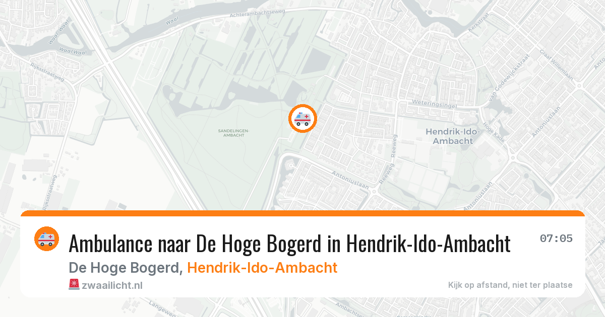 Ambulance naar De Hoge Bogerd in Hendrik-Ido-Ambacht — 23 mei 2026