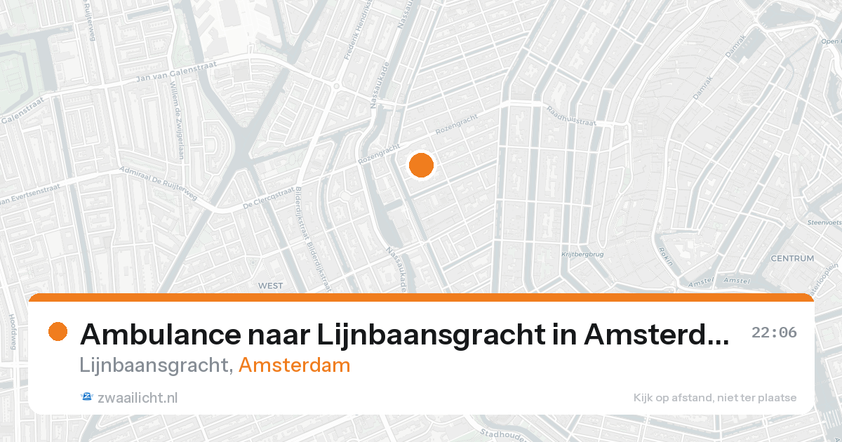 Ambulance naar Lijnbaansgracht in Amsterdam — 17 aug 2026