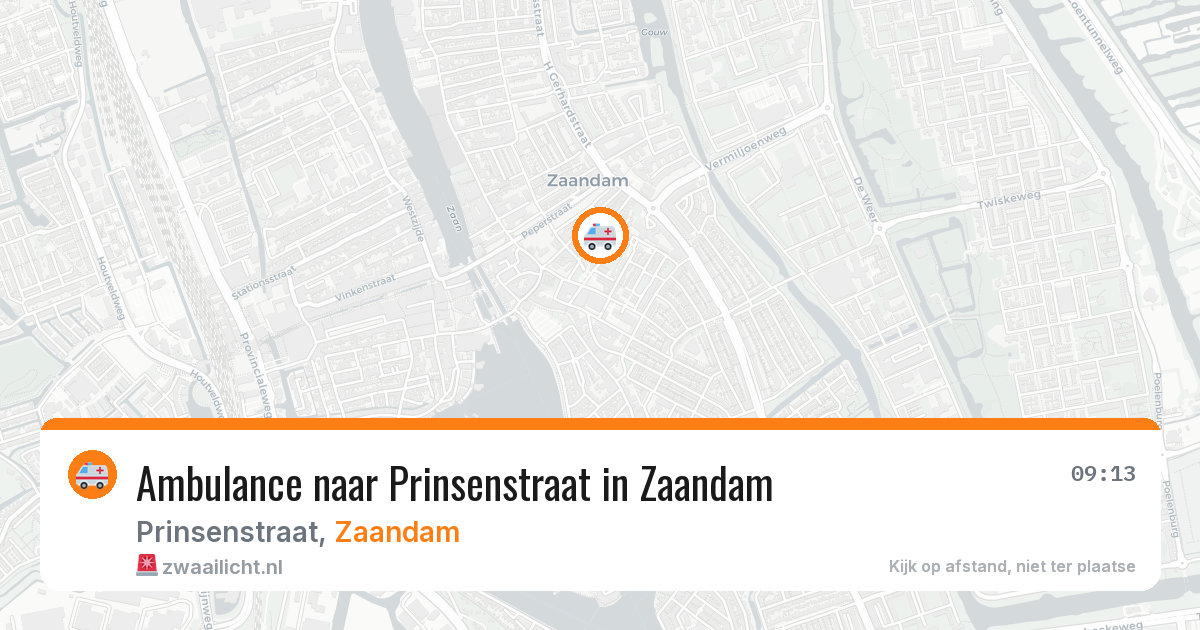 Ambulance naar Prinsenstraat in Zaandam — 20 jul 2026