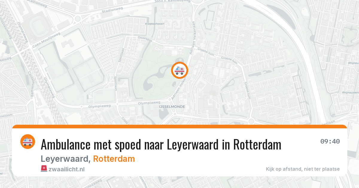 Ambulance met spoed naar Leyerwaard in Rotterdam — 24 mei 2026