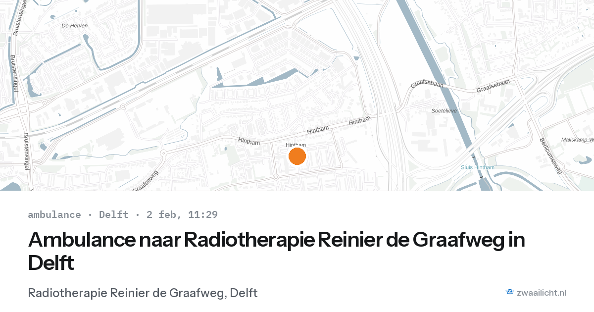 Ambulance naar Radiotherapie Reinier de Graafweg in Delft — 2 feb 2026