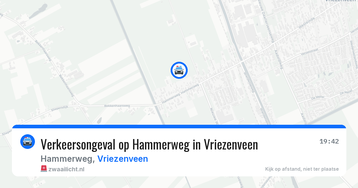 Verkeersongeval op Hammerweg in Vriezenveen — 24 apr 2026