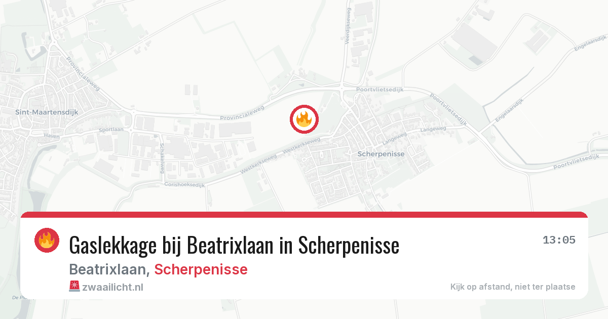 Gaslekkage bij Beatrixlaan in Scherpenisse — 22 apr 2026