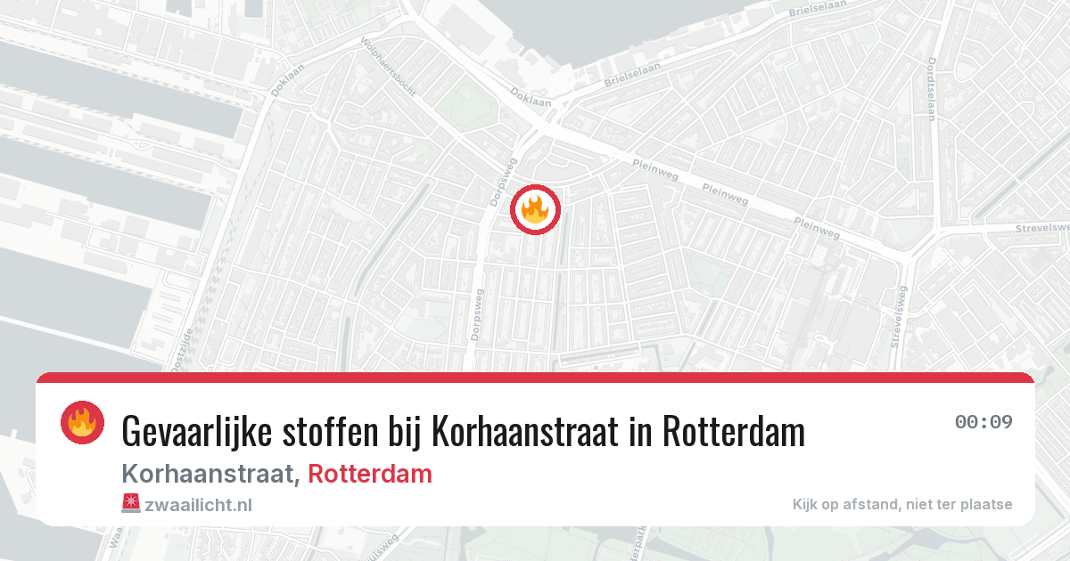 Gevaarlijke stoffen bij Korhaanstraat in Rotterdam — 20 jul 2026