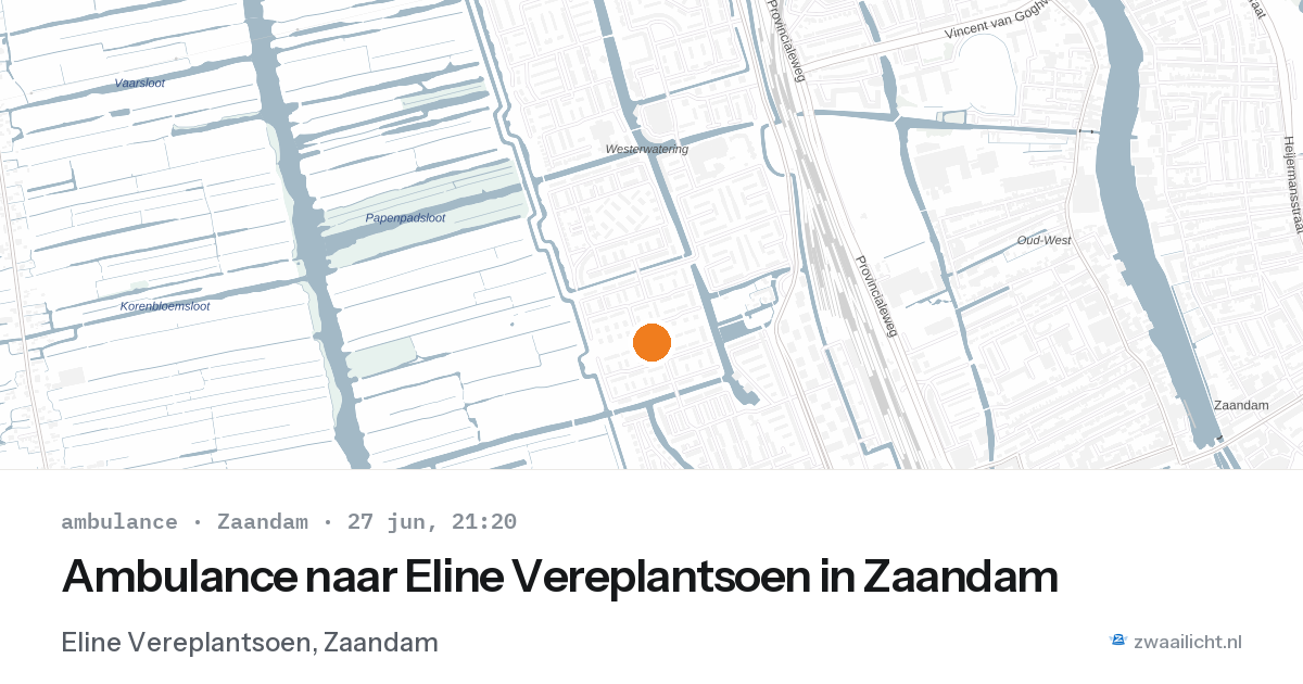 Ambulance naar Eline Vereplantsoen in Zaandam — 27 jun 2026