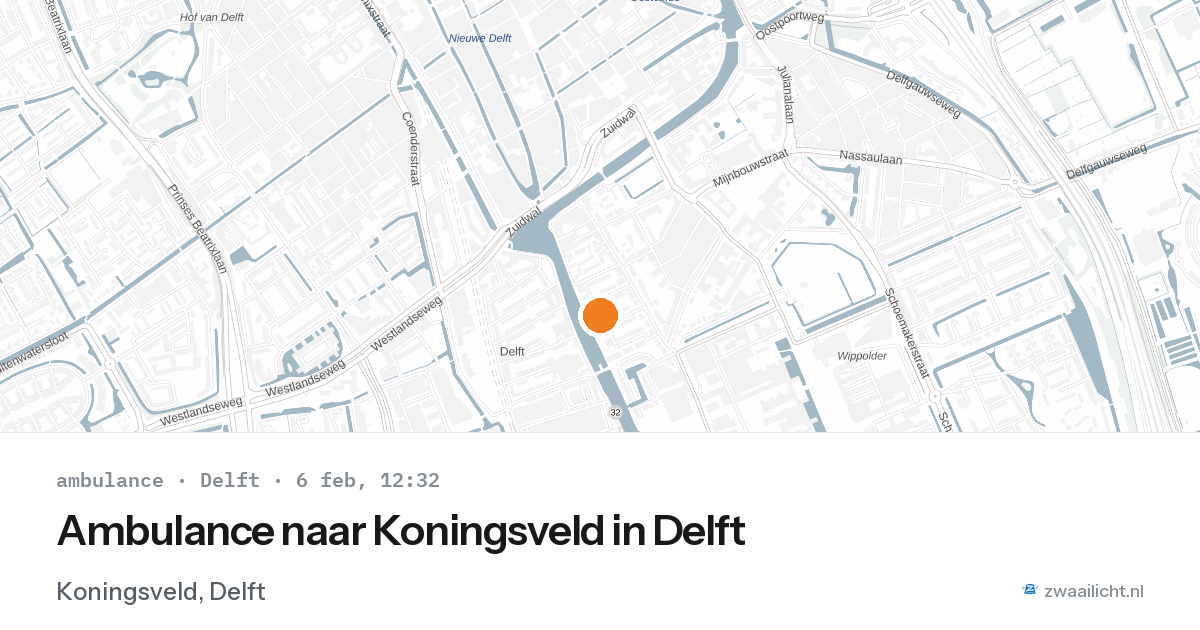 Ambulance naar Koningsveld in Delft — 6 feb 2026