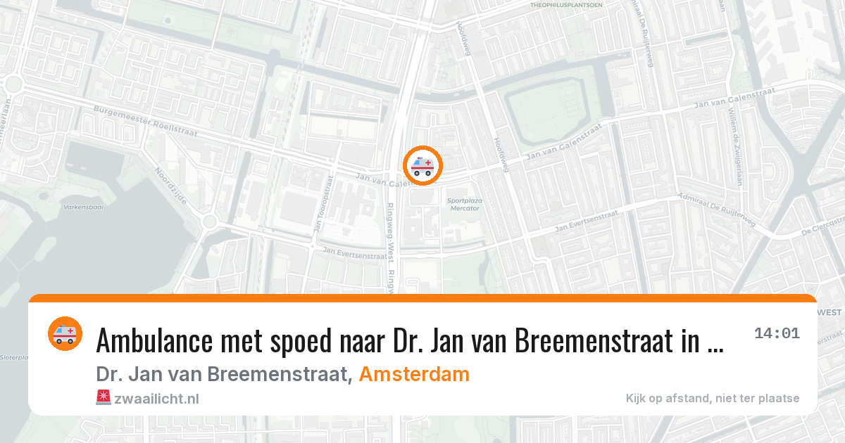 Ambulance met spoed naar Dr. Jan van Breemenstraat in Amsterdam — 2 aug 2026