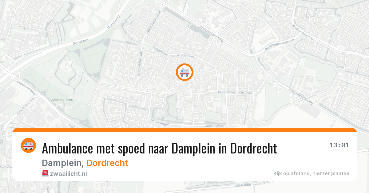 Ambulance met spoed naar Damplein in Dordrecht — 12 feb 2026