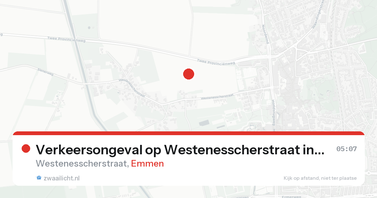 Verkeersongeval op Westenesscherstraat in Emmen — 22 aug 2026