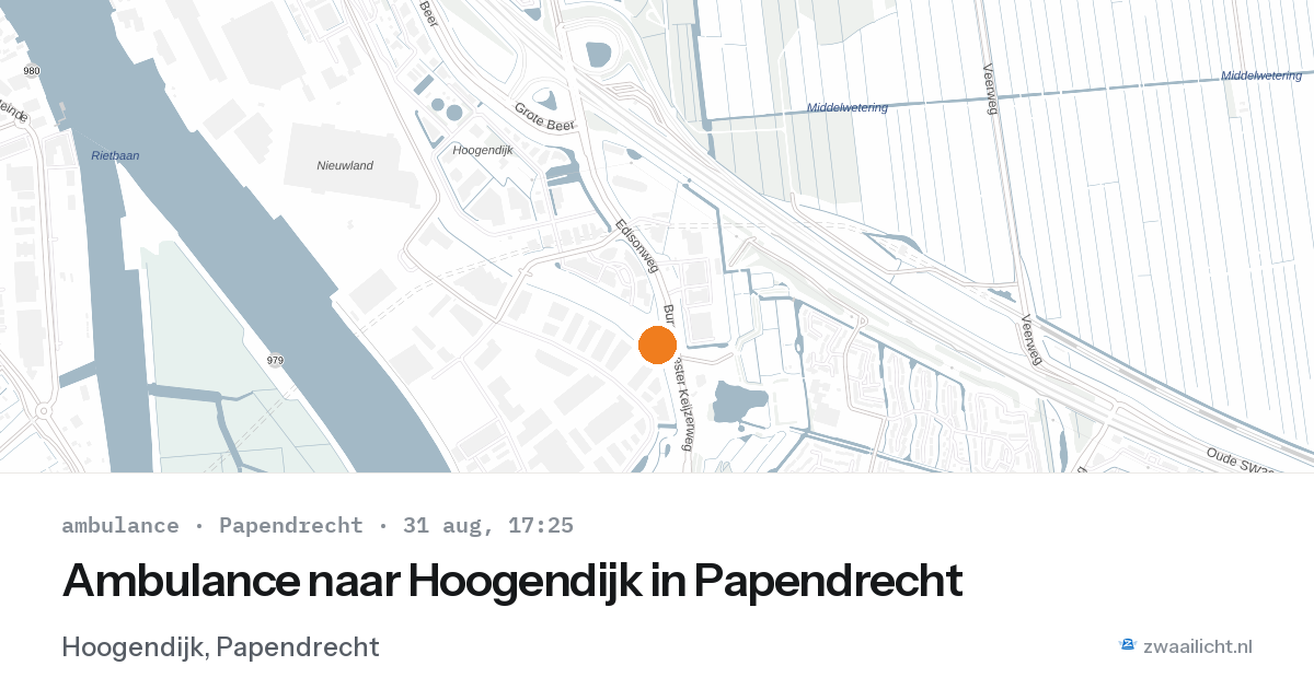 Ambulance naar Hoogendijk in Papendrecht — 31 aug 2026