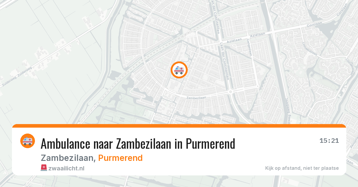 Ambulance naar Zambezilaan in Purmerend — 10 aug 2026
