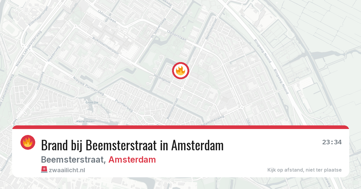 Brand bij Beemsterstraat in Amsterdam — 21 mei 2026