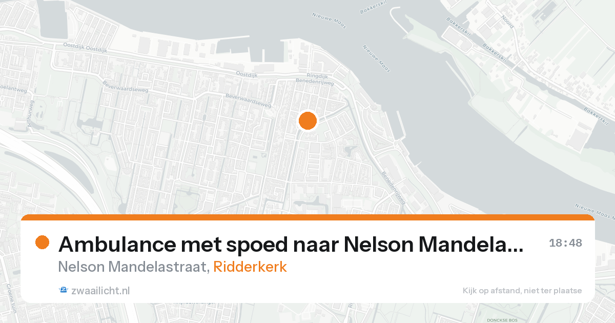 Ambulance met spoed naar Nelson Mandelastraat in Ridderkerk — 24 aug 2026