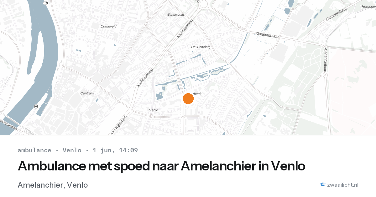 Ambulance met spoed naar Amelanchier in Venlo — 1 jun 2026