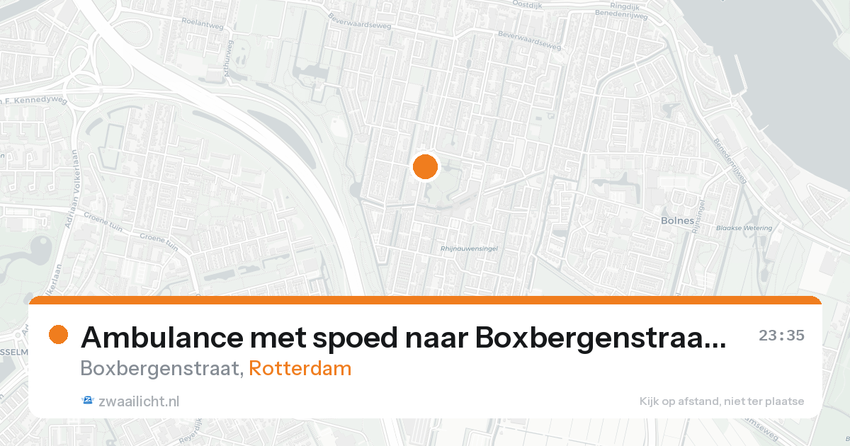 Ambulance met spoed naar Boxbergenstraat in Rotterdam — 25 aug 2026