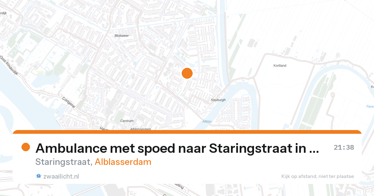 Ambulance met spoed naar Staringstraat in Alblasserdam — 26 aug 2026