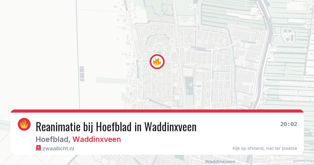 Reanimatie bij Hoefblad in Waddinxveen — 4 jul 2026