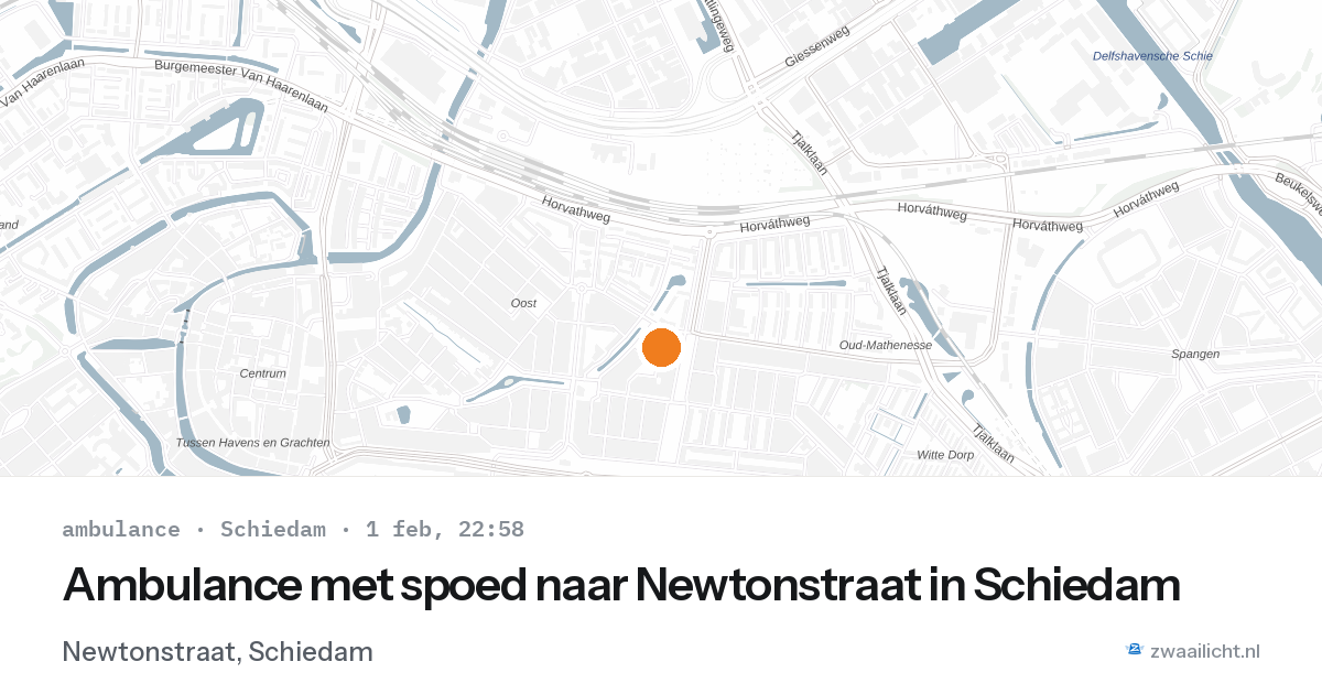 Ambulance met spoed naar Newtonstraat in Schiedam — 1 feb 2026