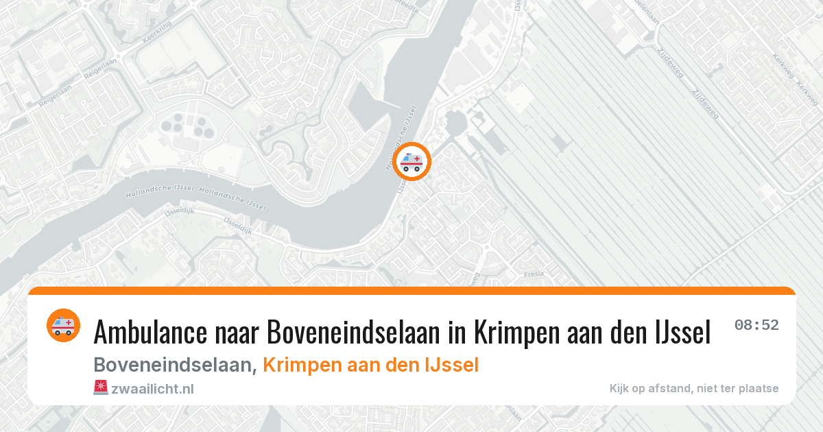 Ambulance naar Boveneindselaan in Krimpen aan den IJssel — 12 aug 2026
