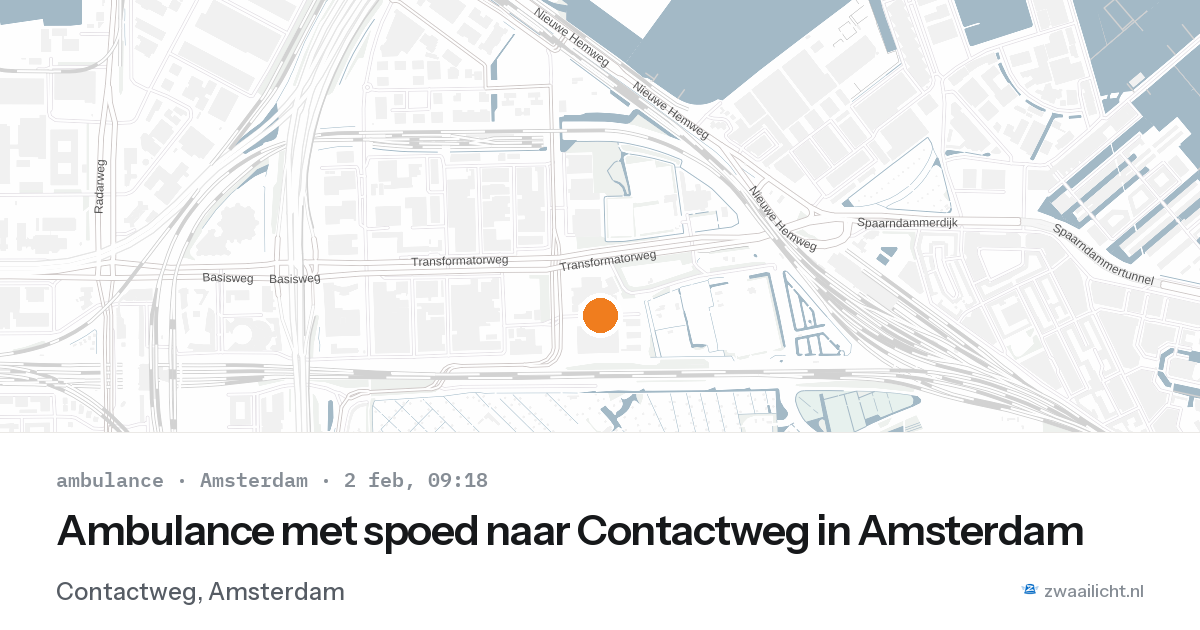 Ambulance met spoed naar Contactweg in Amsterdam — 2 feb 2026