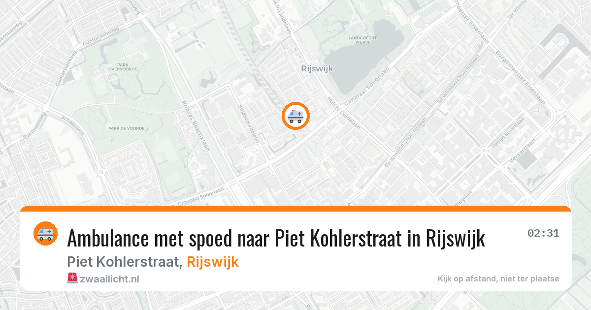 Ambulance met spoed naar Piet Kohlerstraat in Rijswijk — 12 jul 2026