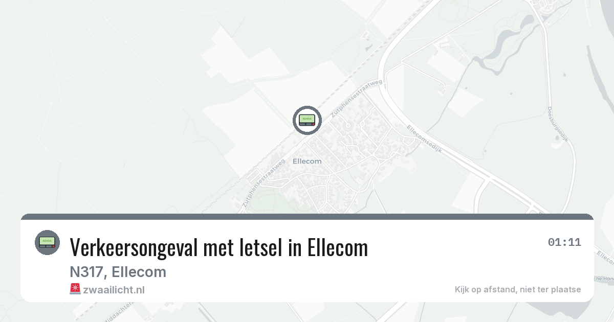 Verkeersongeval met letsel in Ellecom — 11 jul 2026