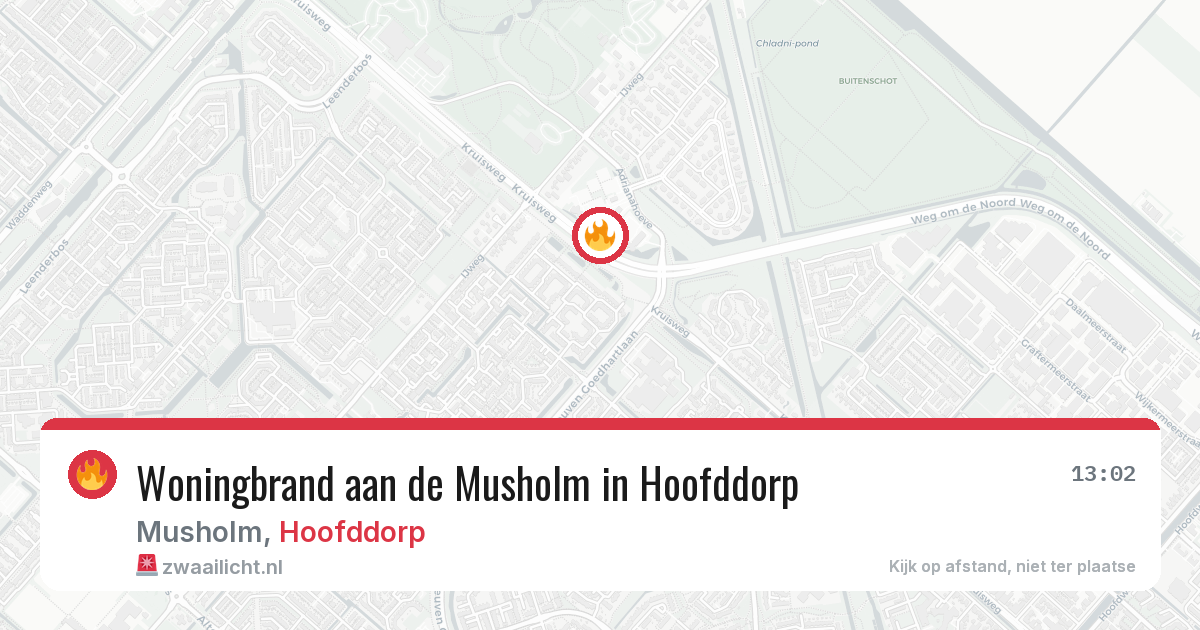 Woningbrand aan de Musholm in Hoofddorp — 5 jul 2026