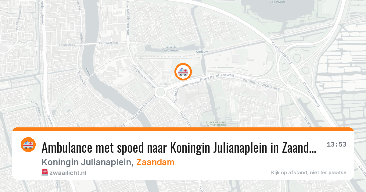 Ambulance met spoed naar Koningin Julianaplein in Zaandam — 20 jan 2026