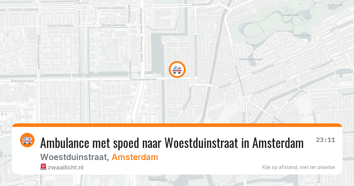 Ambulance met spoed naar Woestduinstraat in Amsterdam — 28 jun 2026