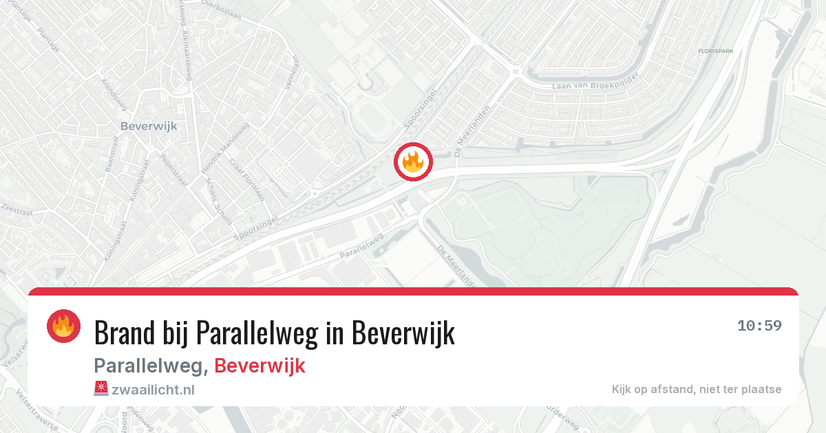 Brand bij Parallelweg in Beverwijk — 9 aug 2026