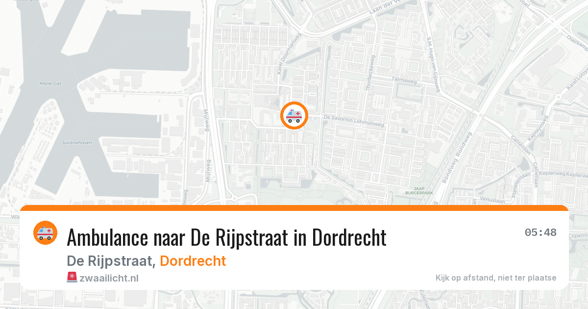 Ambulance naar De Rijpstraat in Dordrecht — 2 aug 2026