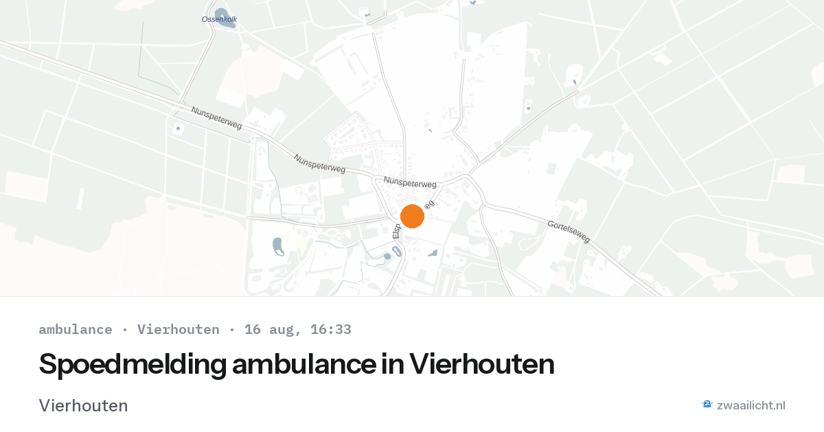 Spoedmelding ambulance in Vierhouten — 16 aug 2026