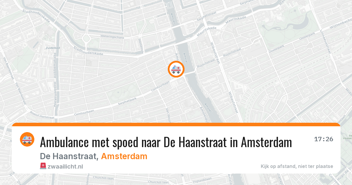 Ambulance met spoed naar De Haanstraat in Amsterdam — 16 mei 2026