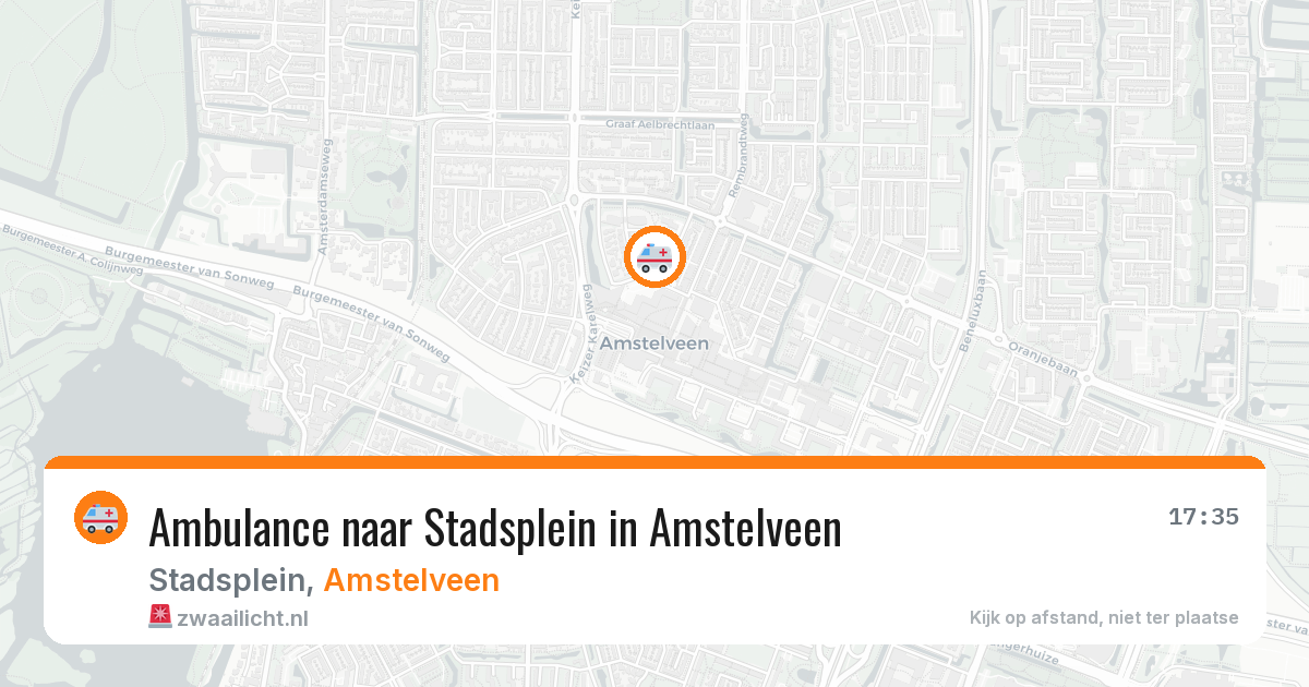 Ambulance naar Stadsplein in Amstelveen — 4 aug 2026