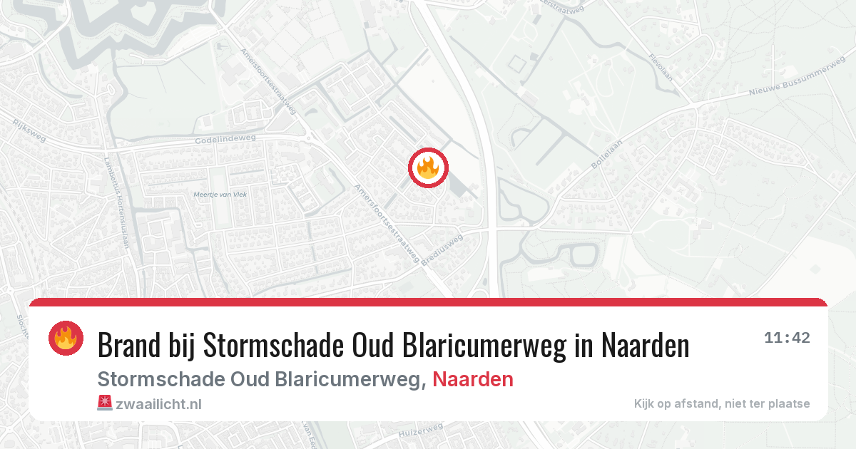 Brand bij Stormschade Oud Blaricumerweg in Naarden — 20 jun 2026