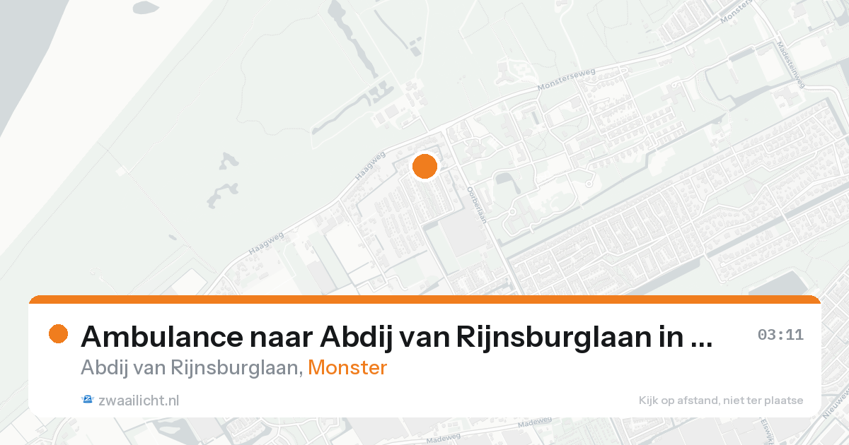 Ambulance naar Abdij van Rijnsburglaan in Monster — 19 aug 2026