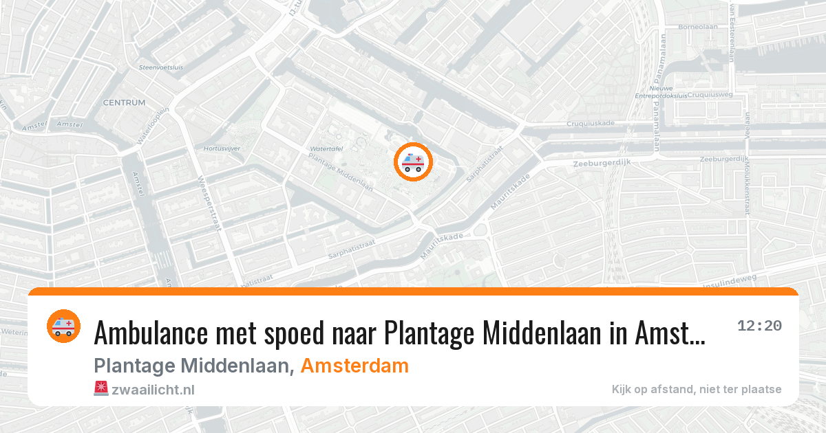 Ambulance met spoed naar Plantage Middenlaan in Amsterdam — 21 mei 2026