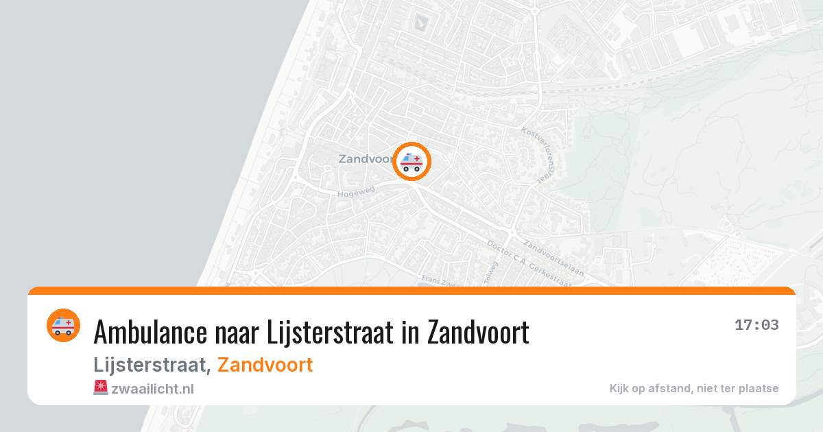 Ambulance naar Lijsterstraat in Zandvoort — 25 mei 2026