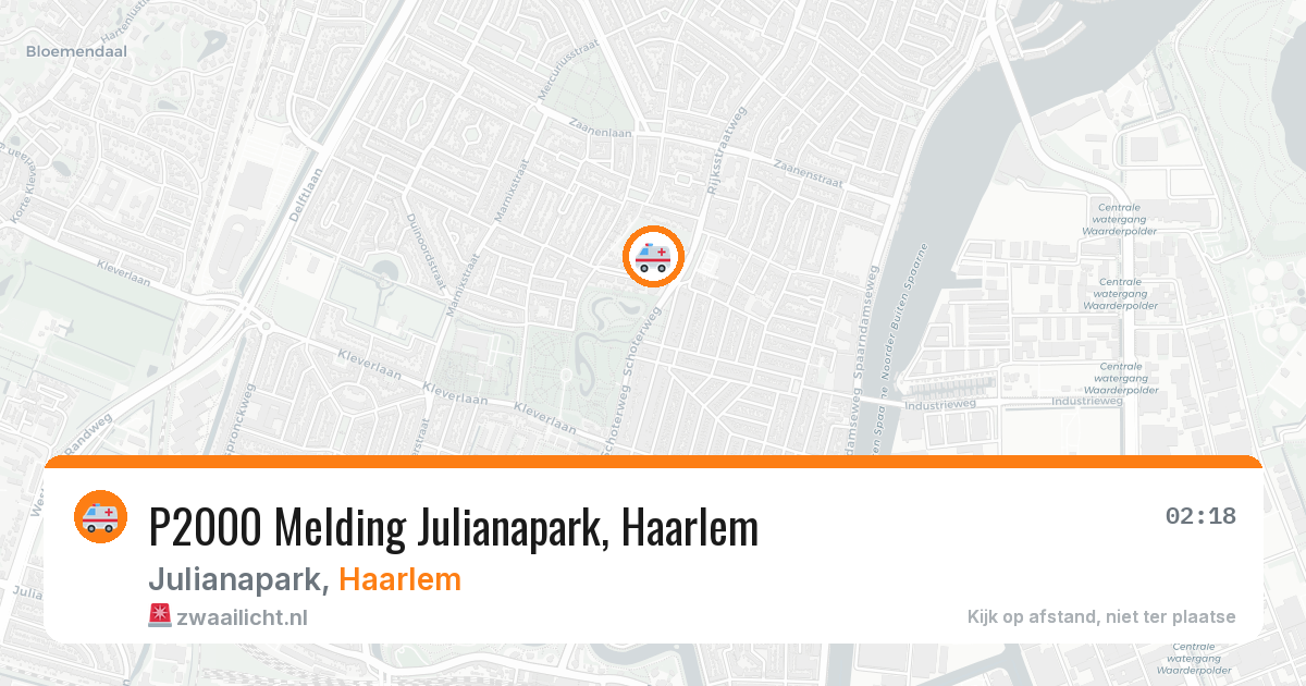P2000 Melding Julianapark, Haarlem — 20 jun 2026