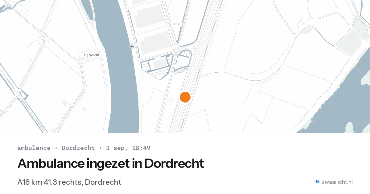 Ambulance ingezet in Dordrecht — 3 sep 2026