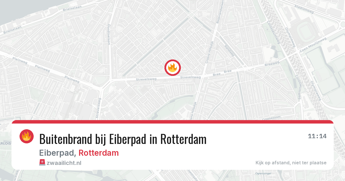 Buitenbrand bij Eiberpad in Rotterdam — 6 mrt 2026