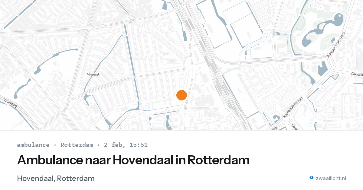 Ambulance naar Hovendaal in Rotterdam — 2 feb 2026