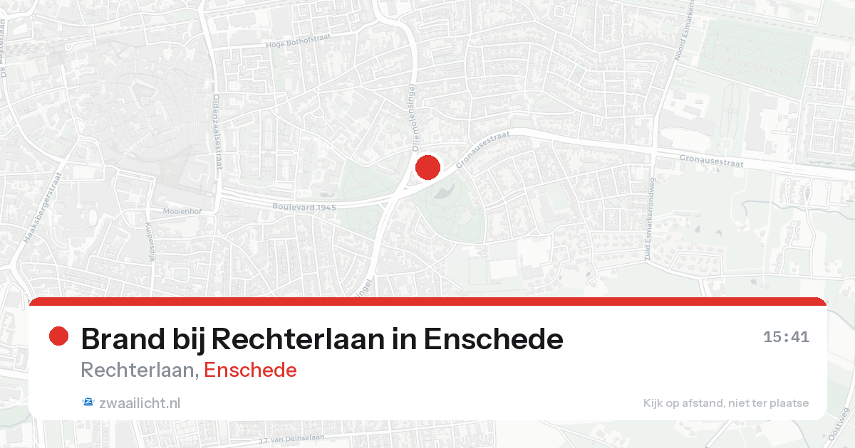 Brand bij Rechterlaan in Enschede — 25 aug 2026