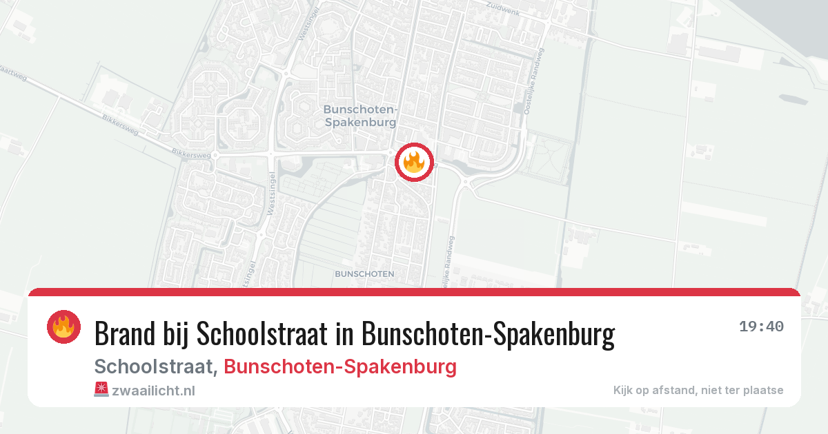 Brand bij Schoolstraat in Bunschoten-Spakenburg — 29 apr 2026