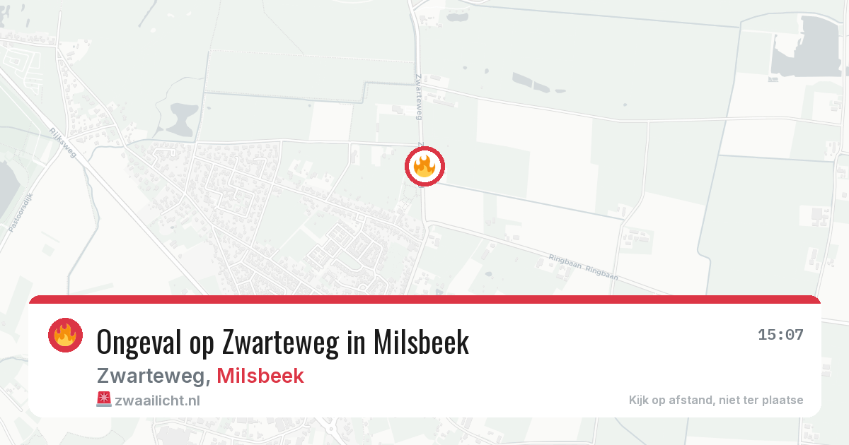 Ongeval op Zwarteweg in Milsbeek — 4 jul 2026