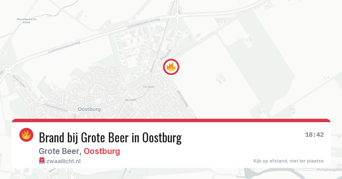Brand bij Grote Beer in Oostburg — 31 jul 2026