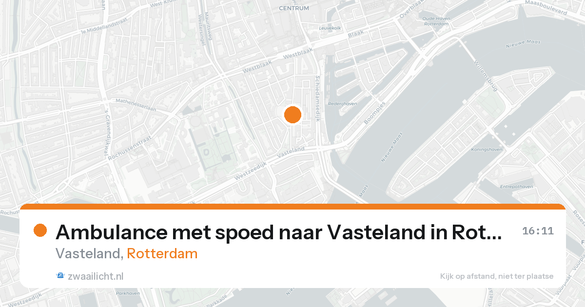 Ambulance met spoed naar Vasteland in Rotterdam — 23 aug 2026