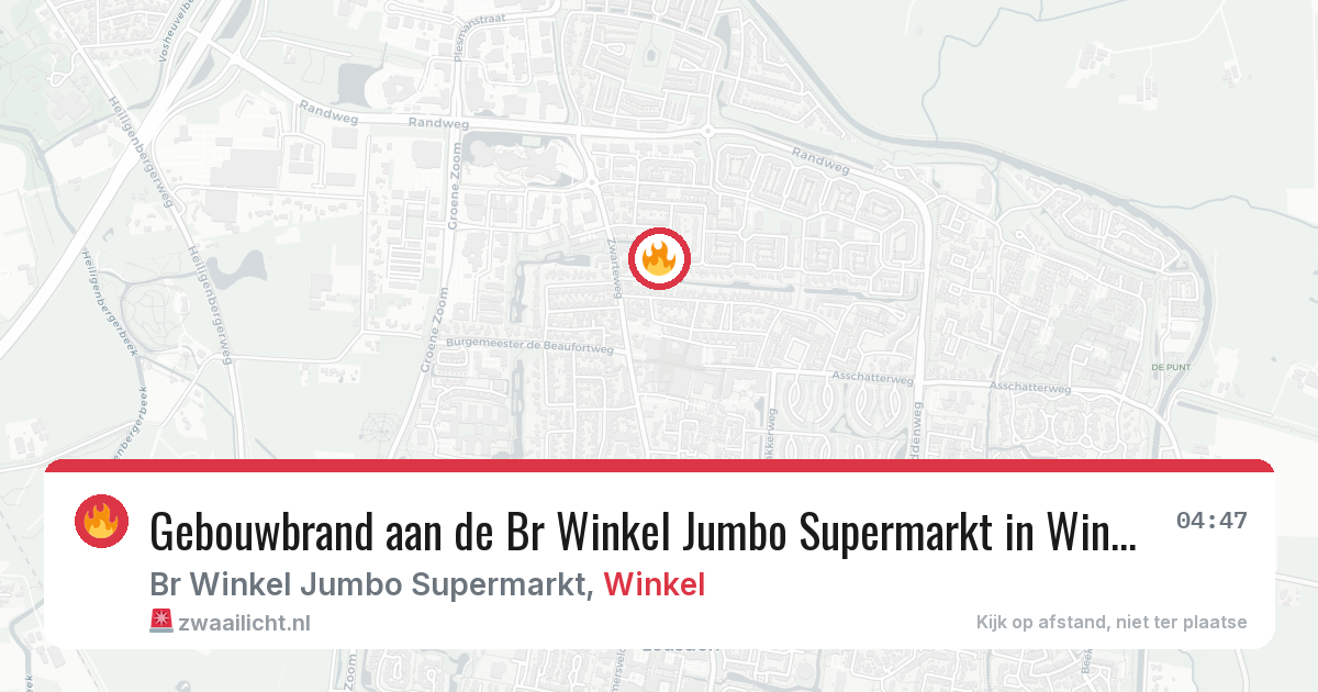 Gebouwbrand aan de Br Winkel Jumbo Supermarkt in Winkel — 3 feb 2026