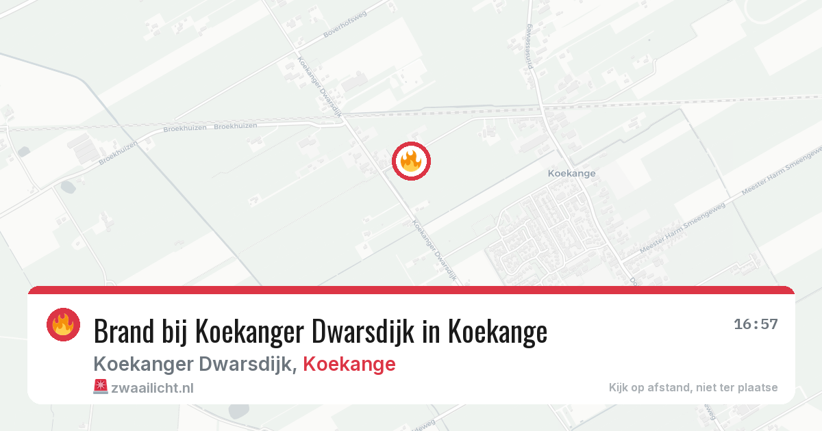 Brand bij Koekanger Dwarsdijk in Koekange — 8 jun 2026